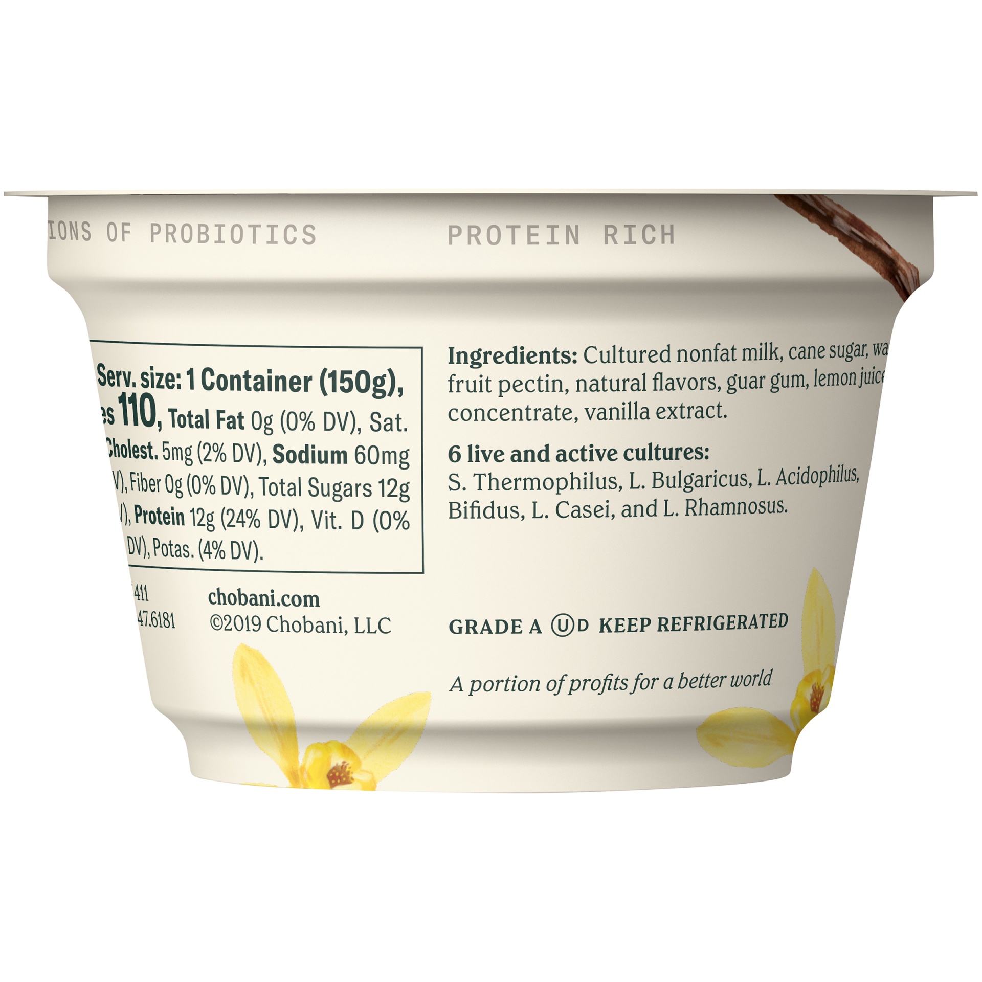 slide 3 of 6, Chobani Vanilla Nonfat Greek Yogurt Cup, 5.3 oz