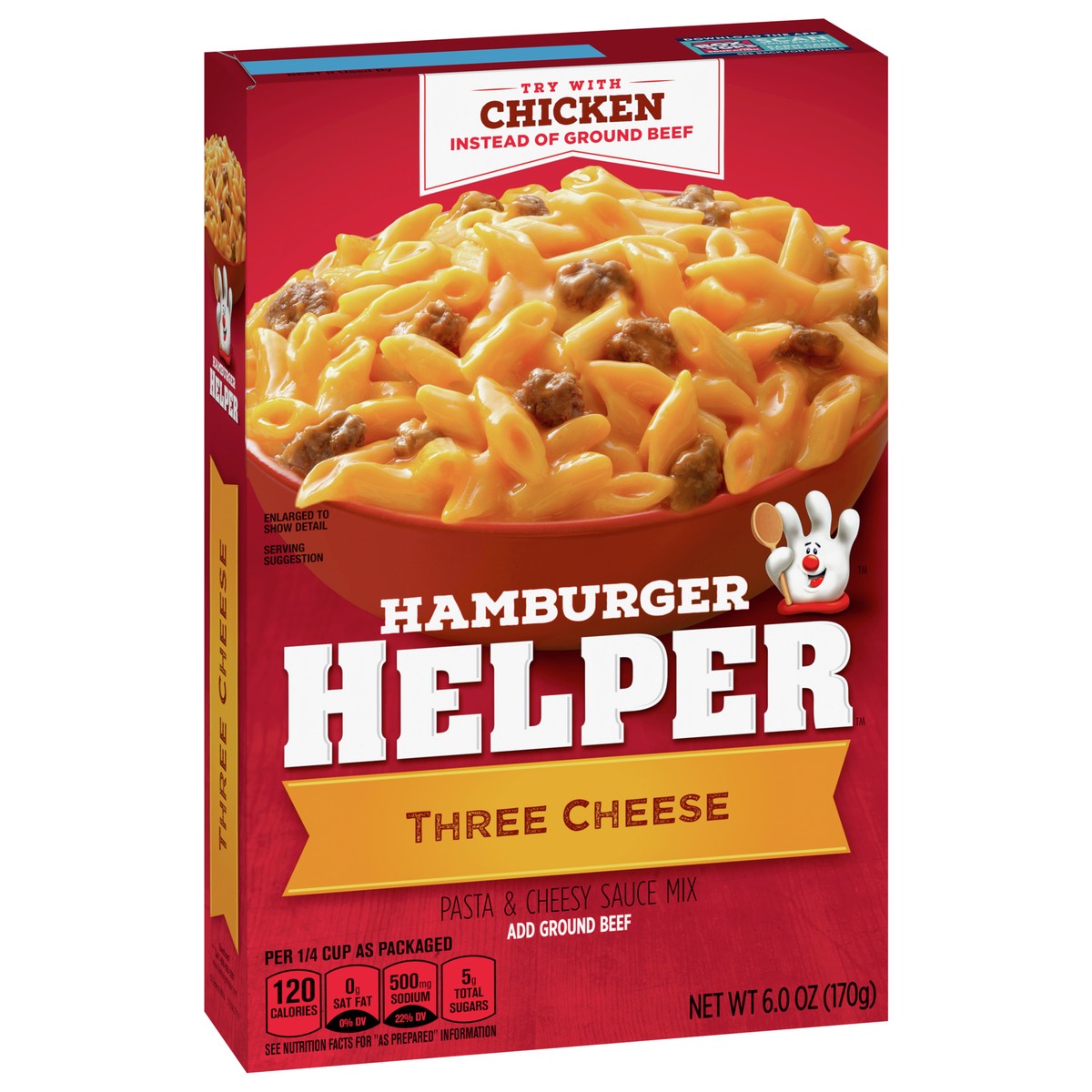 slide 4 of 9, Hamburger Helper, Three Cheese, 6 oz box, 6 oz