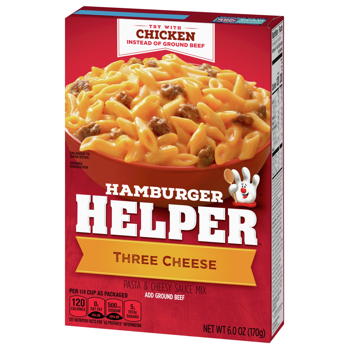 slide 5 of 9, Hamburger Helper, Three Cheese, 6 oz box, 6 oz