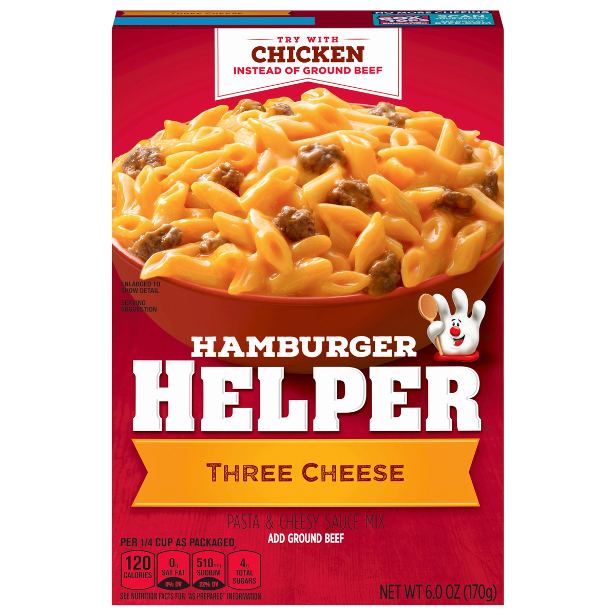 slide 11 of 11, Hamburger Helper, Three Cheese,box, 6 oz