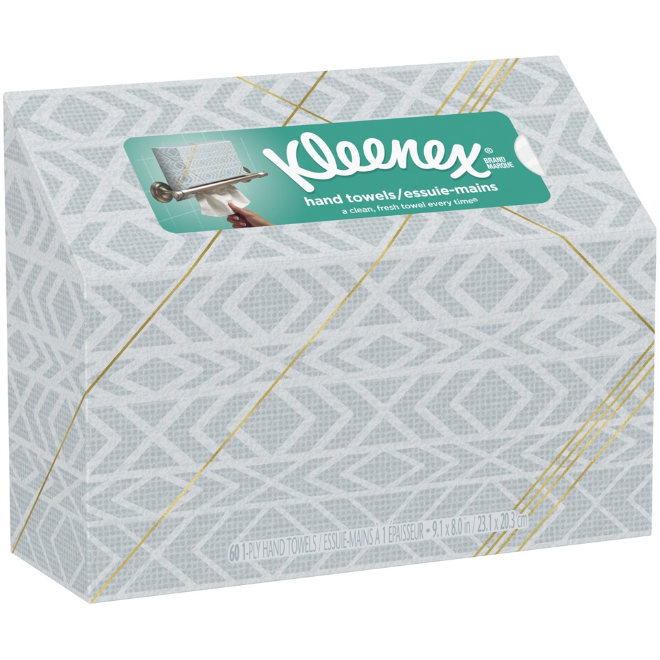 slide 2 of 3, Kleenex Disposable Paper Hand Towels, 1 Box, 60 Towels per Box, 60 ct