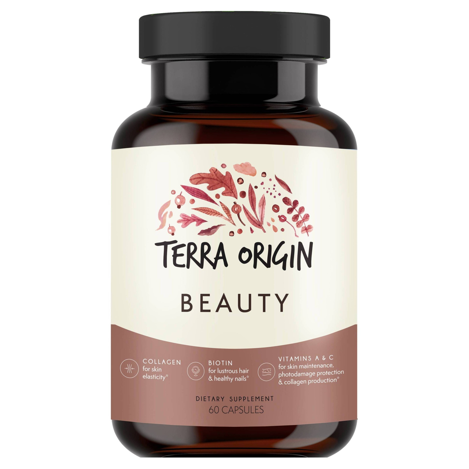 slide 1 of 1, Terra Origin Beauty Hair Skin &; Nails Collagen Capsules, 60 ct