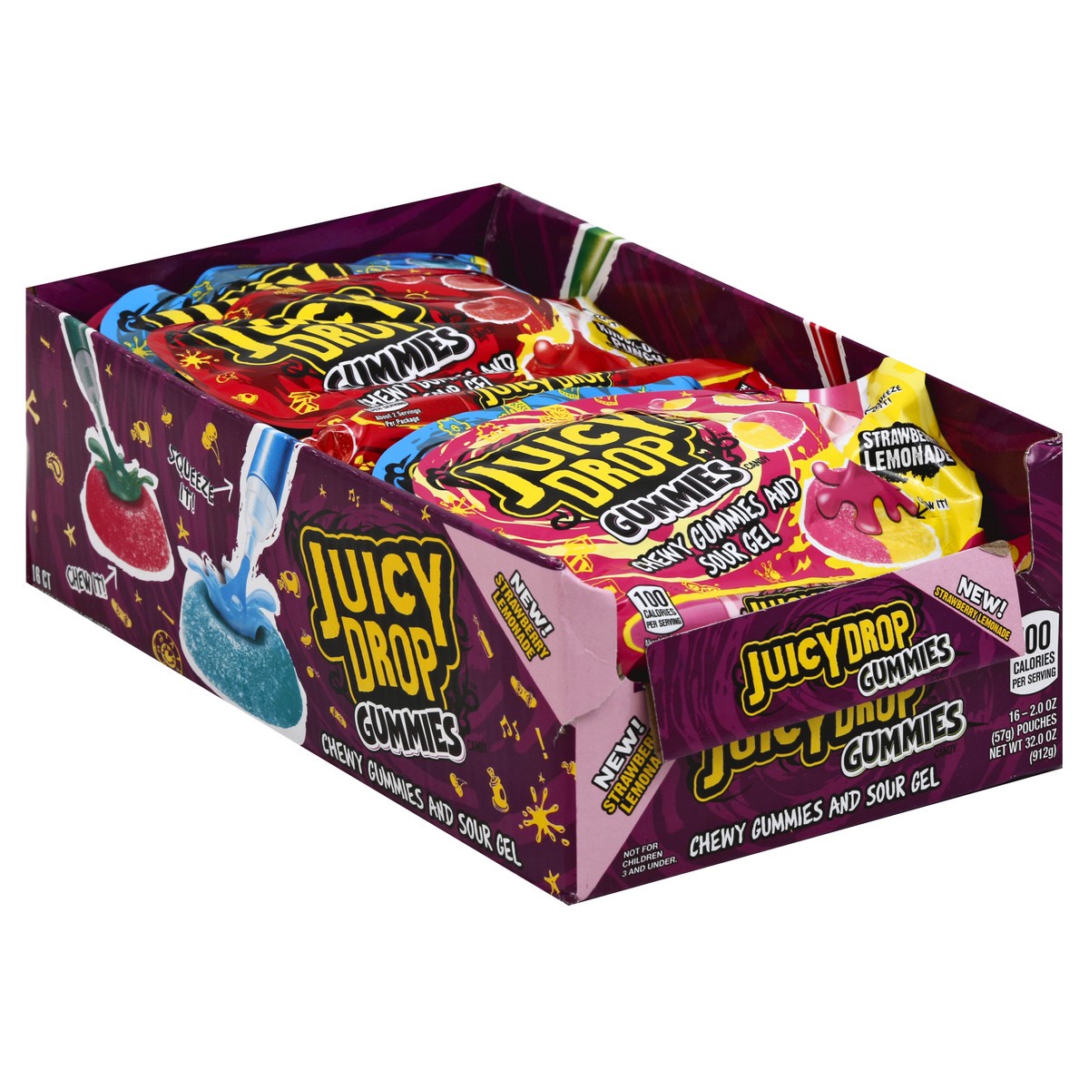slide 6 of 10, Juicy Drop Pop Strawberry Kiwi Gummies 16 ea, 16 ct