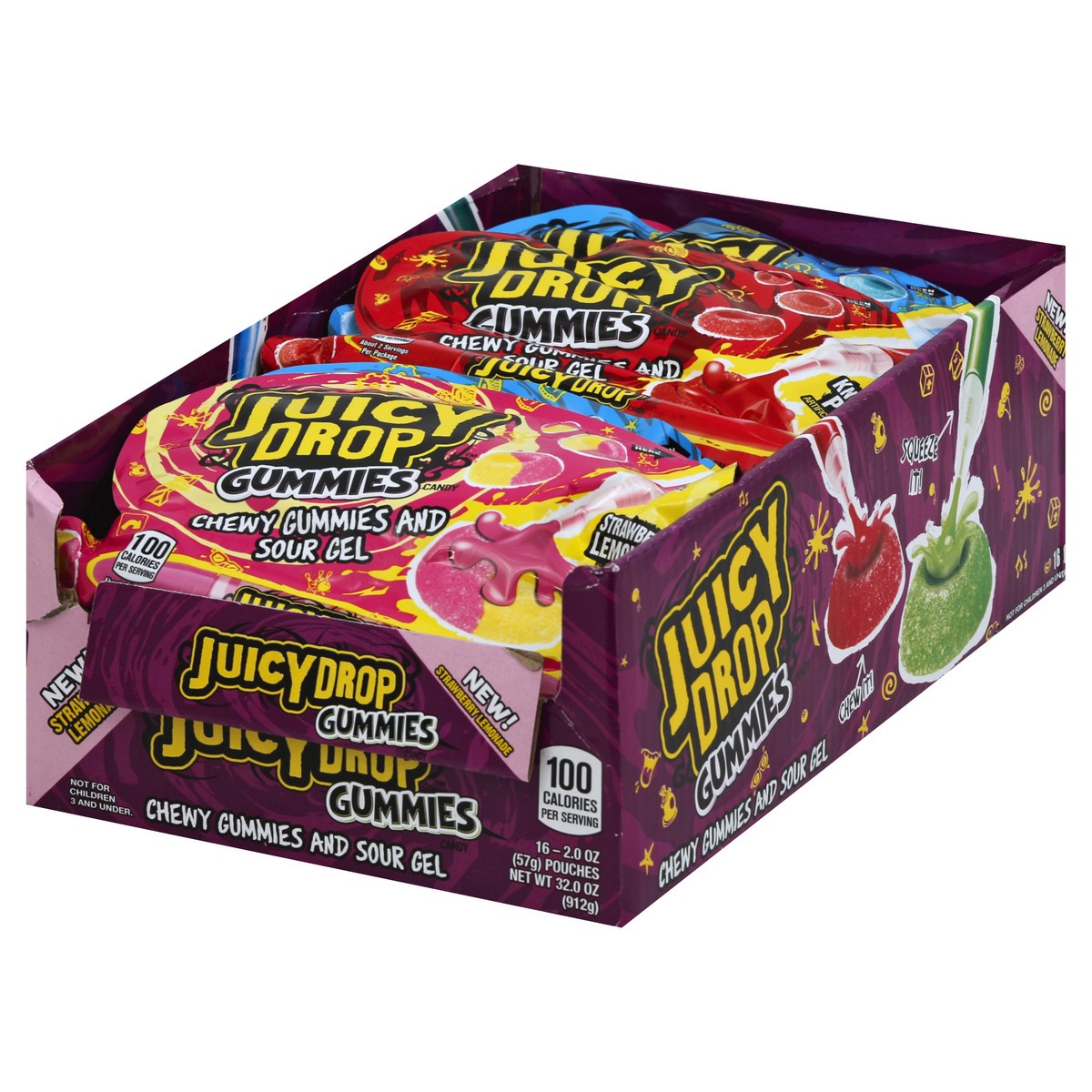 slide 4 of 10, Juicy Drop Pop Strawberry Kiwi Gummies 16 ea, 16 ct
