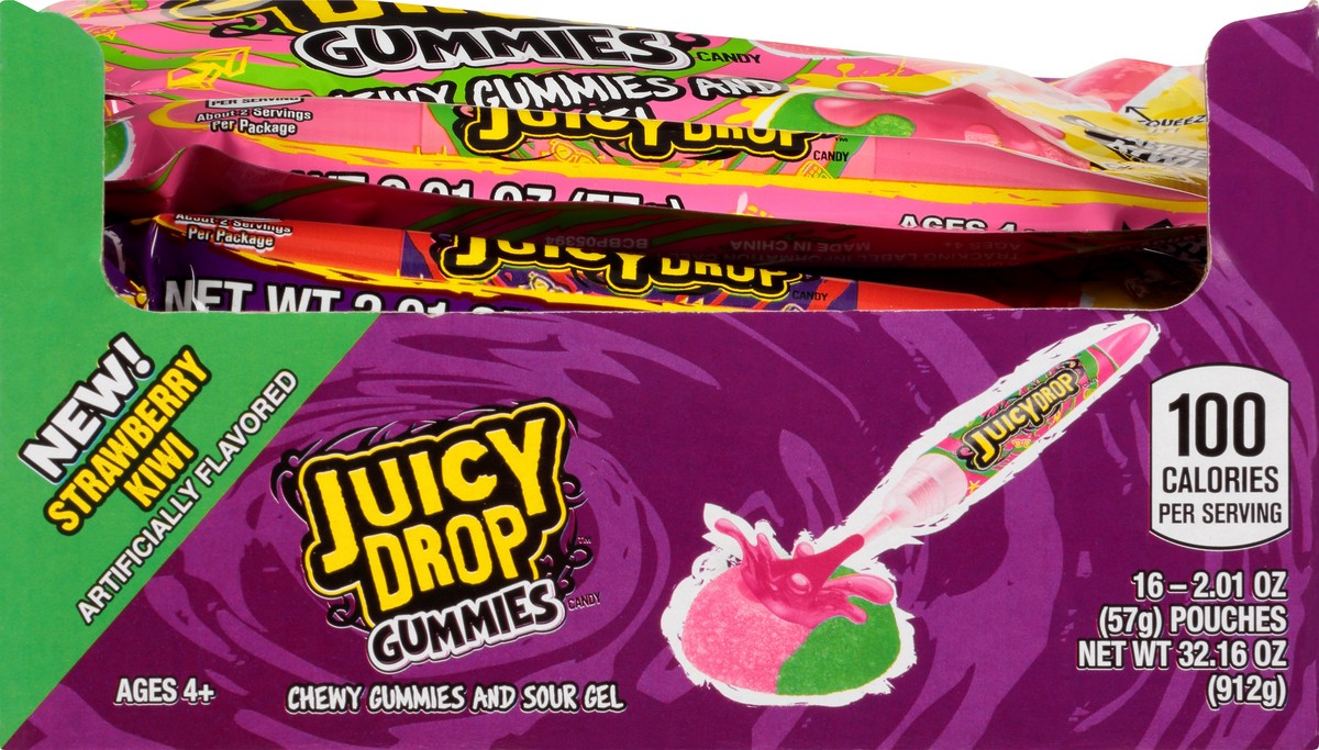 slide 1 of 10, Juicy Drop Pop Strawberry Kiwi Gummies 16 ea, 16 ct