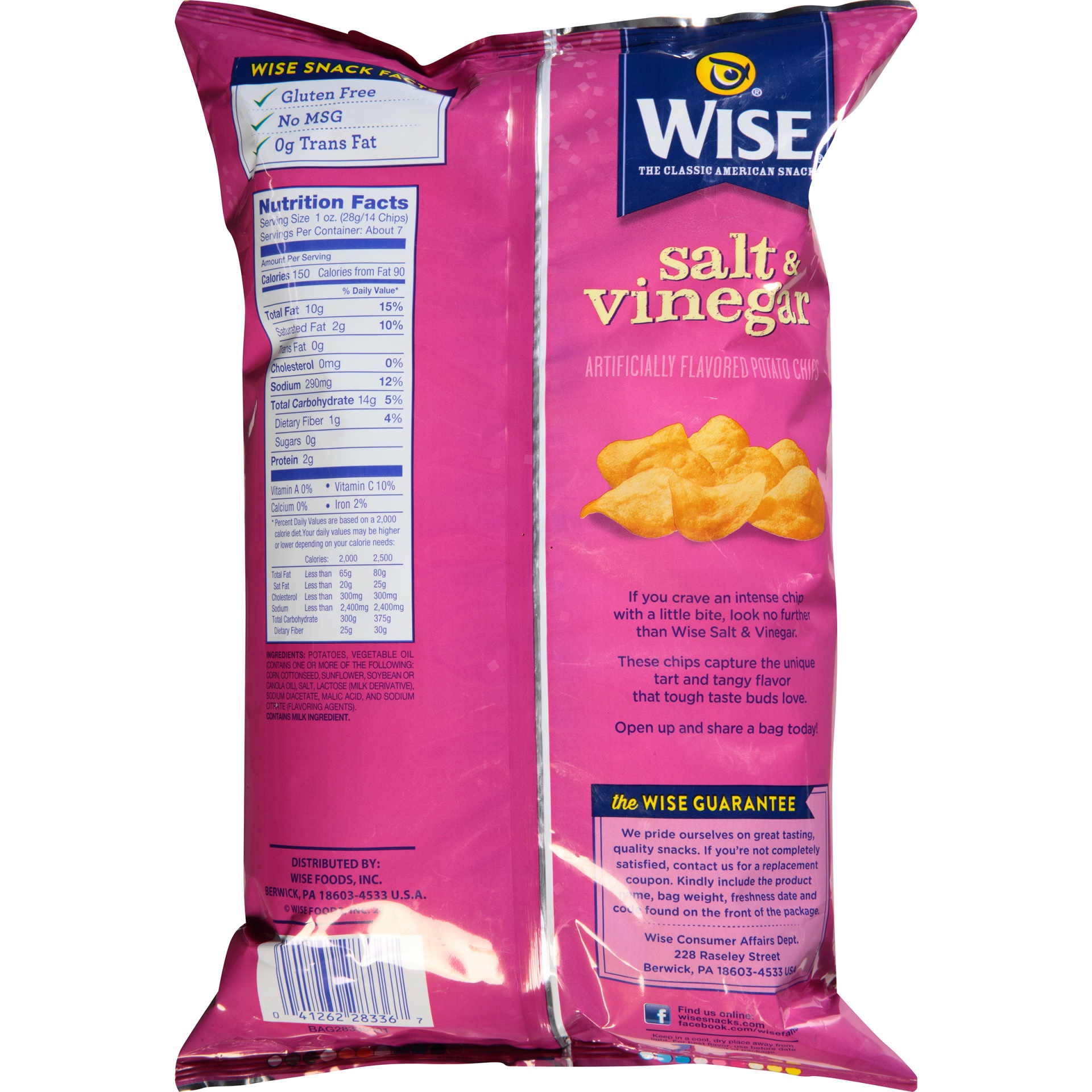 slide 4 of 6, Wise Salt & Vinegar Potato Chips, 6.75 oz