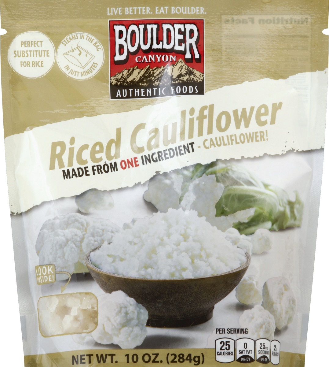 slide 5 of 6, Boulder Canyon Unseasoned Riced Cauliflower, 10 oz