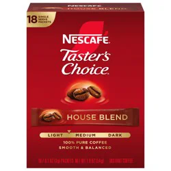 Nescafé Taster's Choice Instant House Blend Coffee 18 - 0.1 oz Single Serve Packets