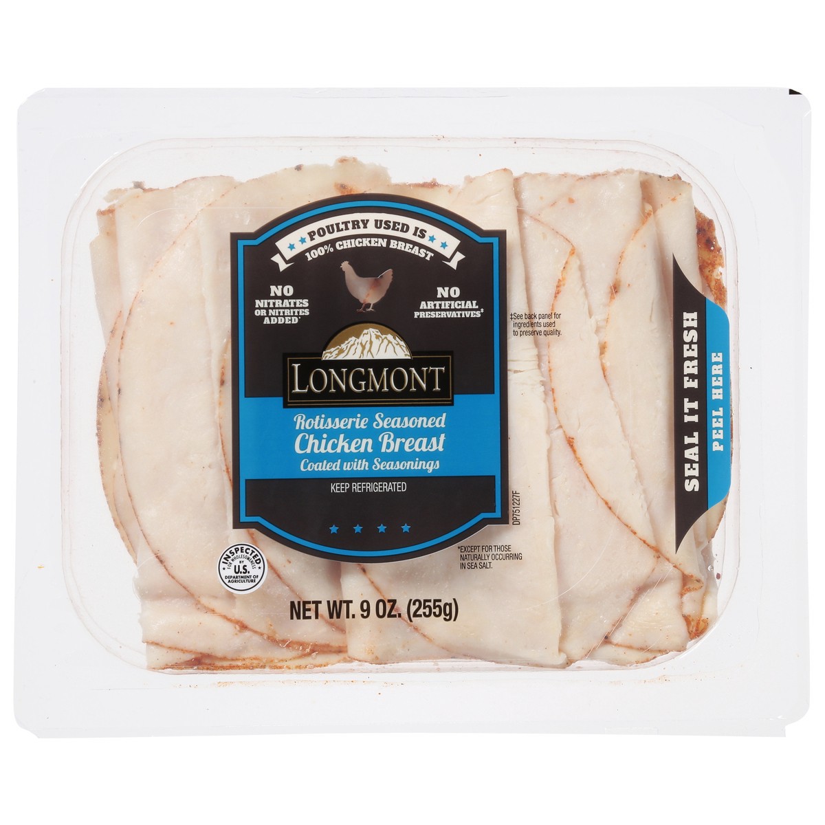 slide 3 of 13, Longmont Seasoned Rotisserie Chicken Breast 9 oz, 9 oz