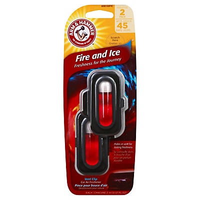 slide 1 of 1, ARM & HAMMER Vent Clip Fire & Ice Air Freshener, 2 ct