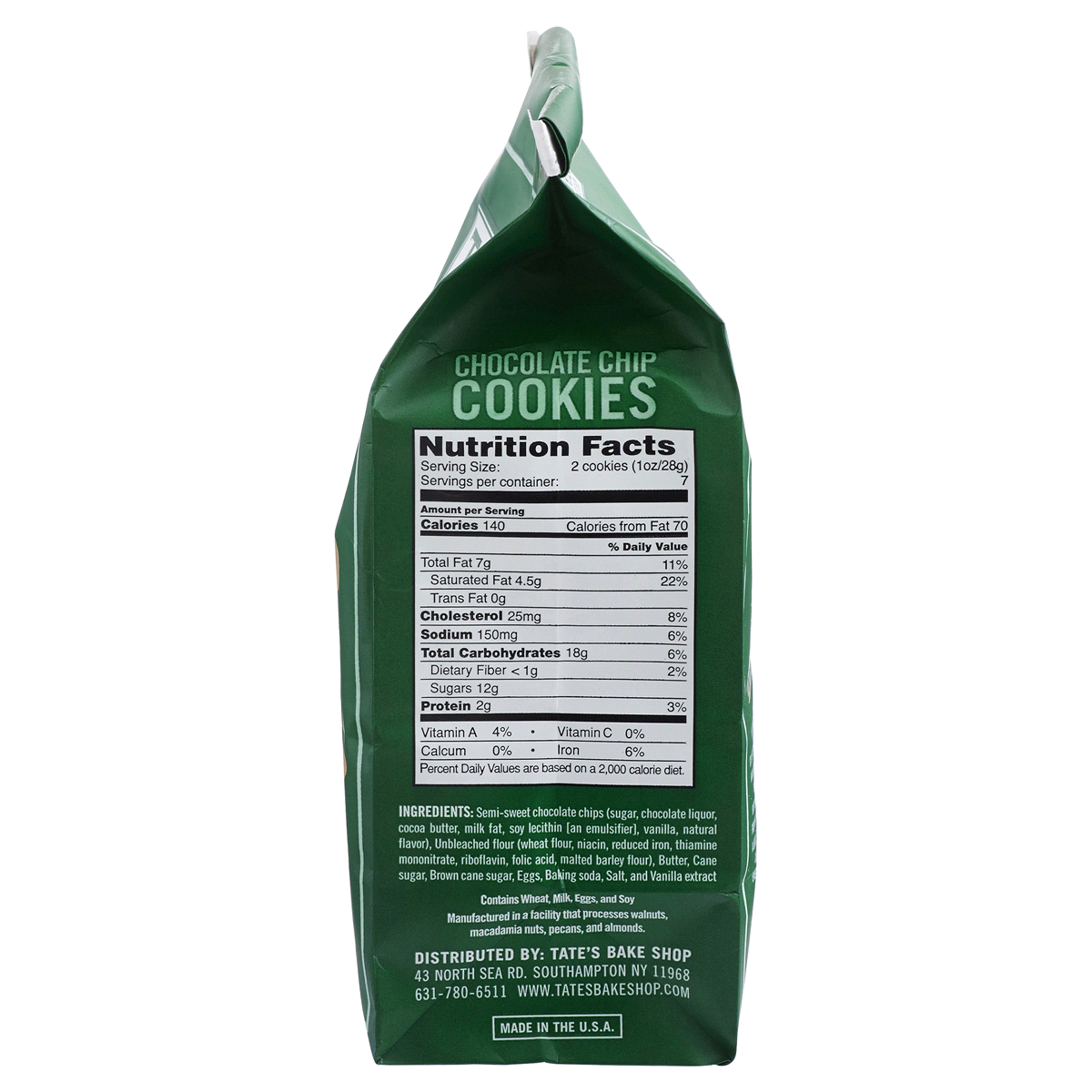 slide 2 of 2, Tate's Bake Shop Cookies All Natural Chocolate Chip - 7 oz, 7 oz