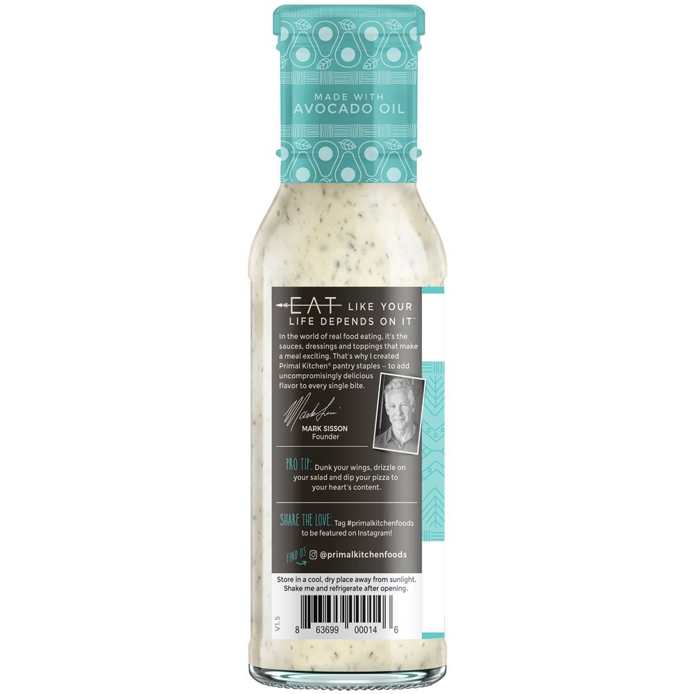 slide 2 of 4, Primal Kitchen Dairy-Free Ranch Dressing with Avocado Oil- 8 fl oz, 8 fl oz