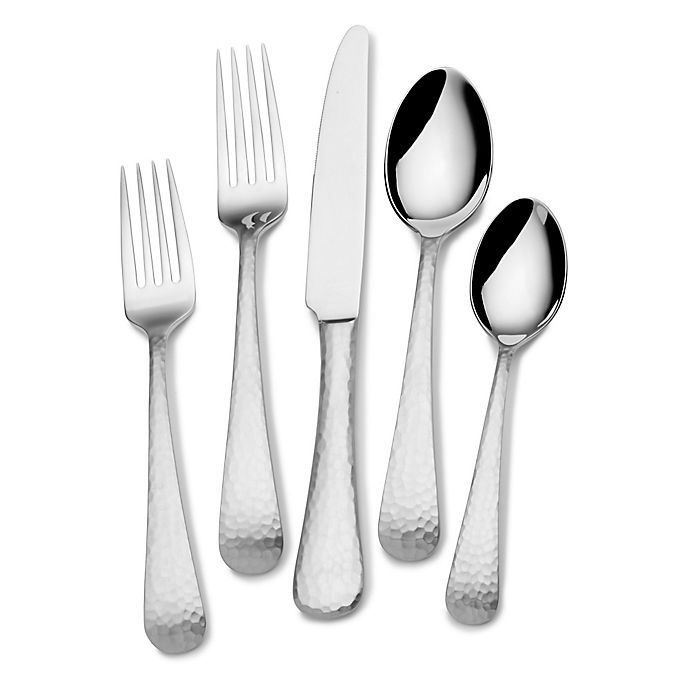 slide 1 of 1, Mikasa Hammered Opulent Flatware Set - Satin, 75 ct