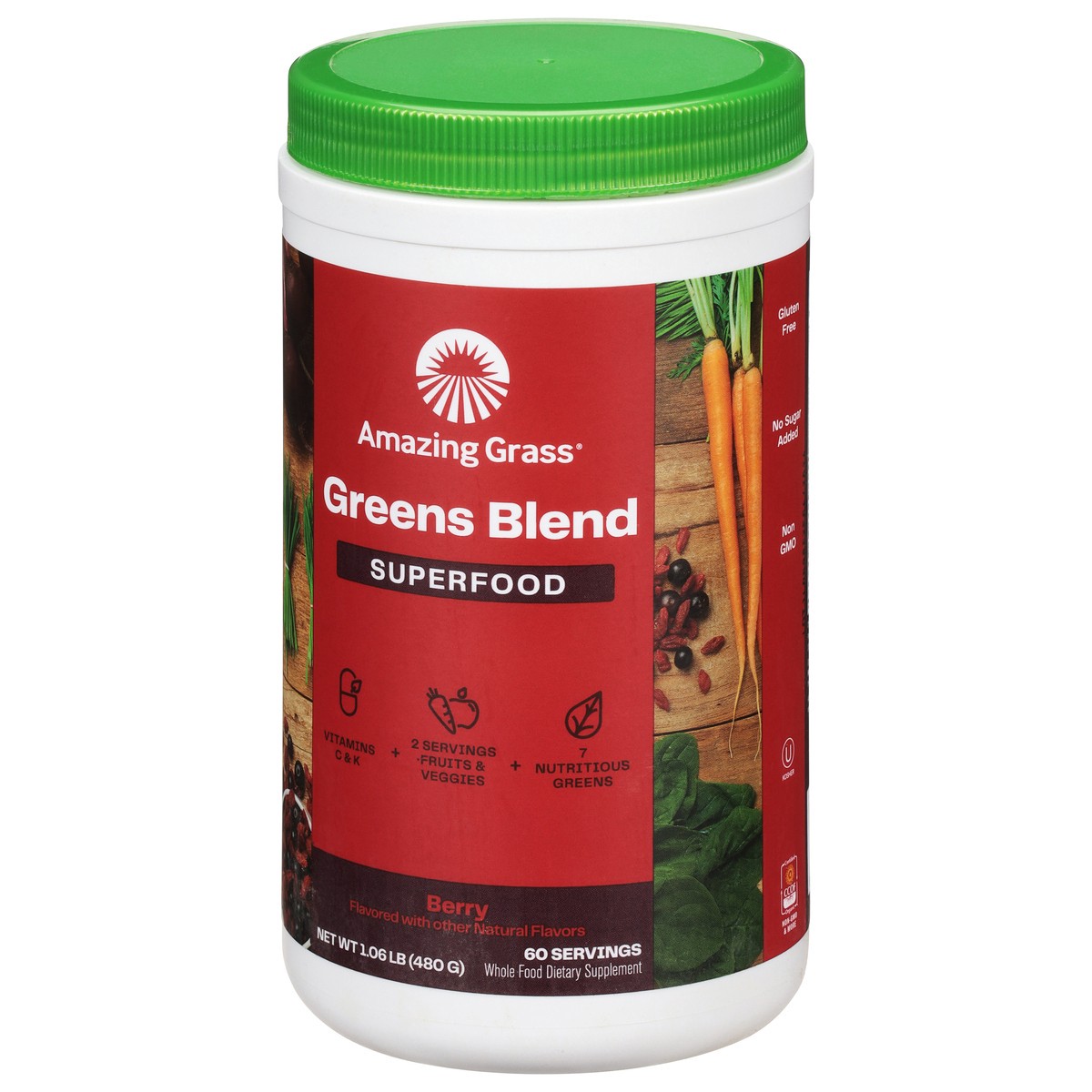 slide 5 of 12, Amazing Grass Superfood Berry Greens Blend 1.06 lb, 1.06 lb