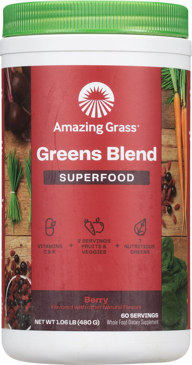 slide 9 of 12, Amazing Grass Superfood Berry Greens Blend 1.06 lb, 1.06 lb