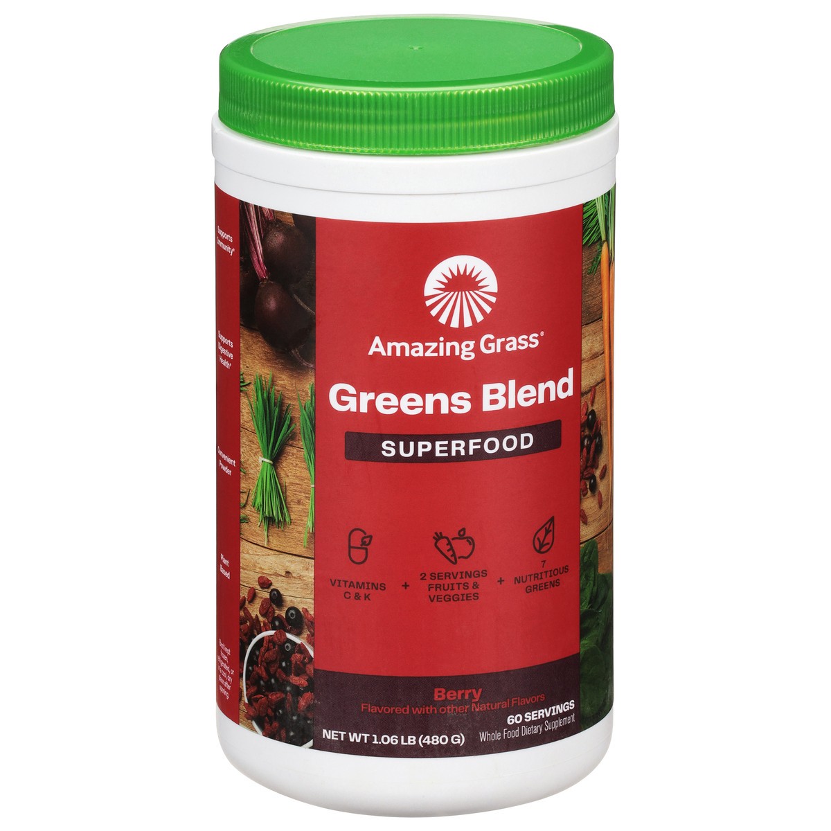 slide 11 of 12, Amazing Grass Superfood Berry Greens Blend 1.06 lb, 1.06 lb