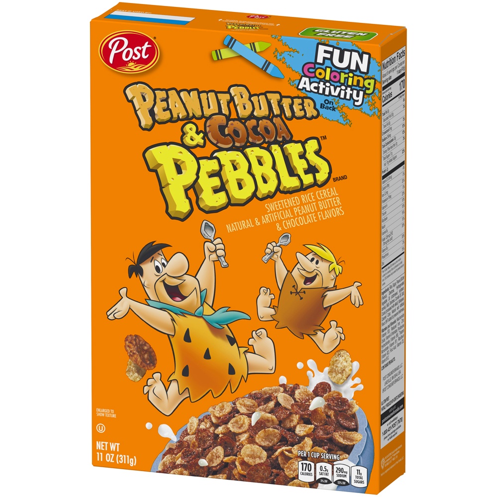 slide 3 of 8, Post Peanut Butter and Cocoa Pebbles Cereal, 11 oz