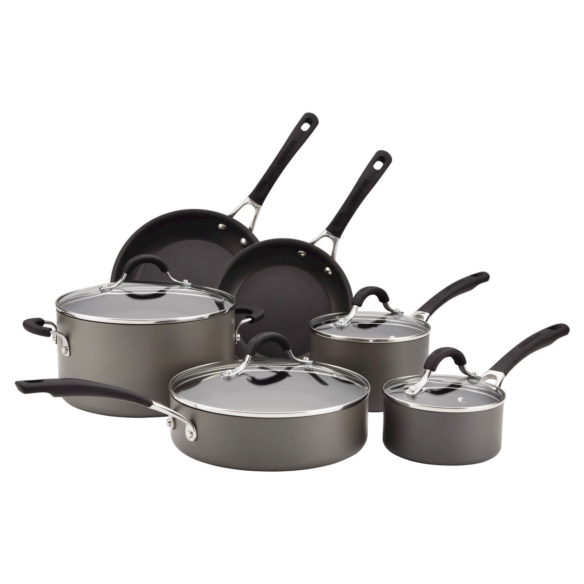 slide 1 of 13, Circulon Innovatum Hard Anodized Aluminum Nonstick Cookware Set, 10 ct