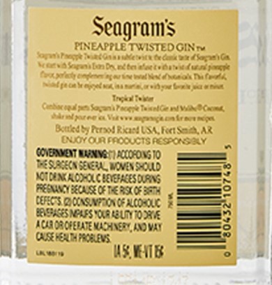 slide 4 of 8, Seagram's Twisted Pineapple Flavored Gin 1.75L, 70 Proof, 1.75 liter