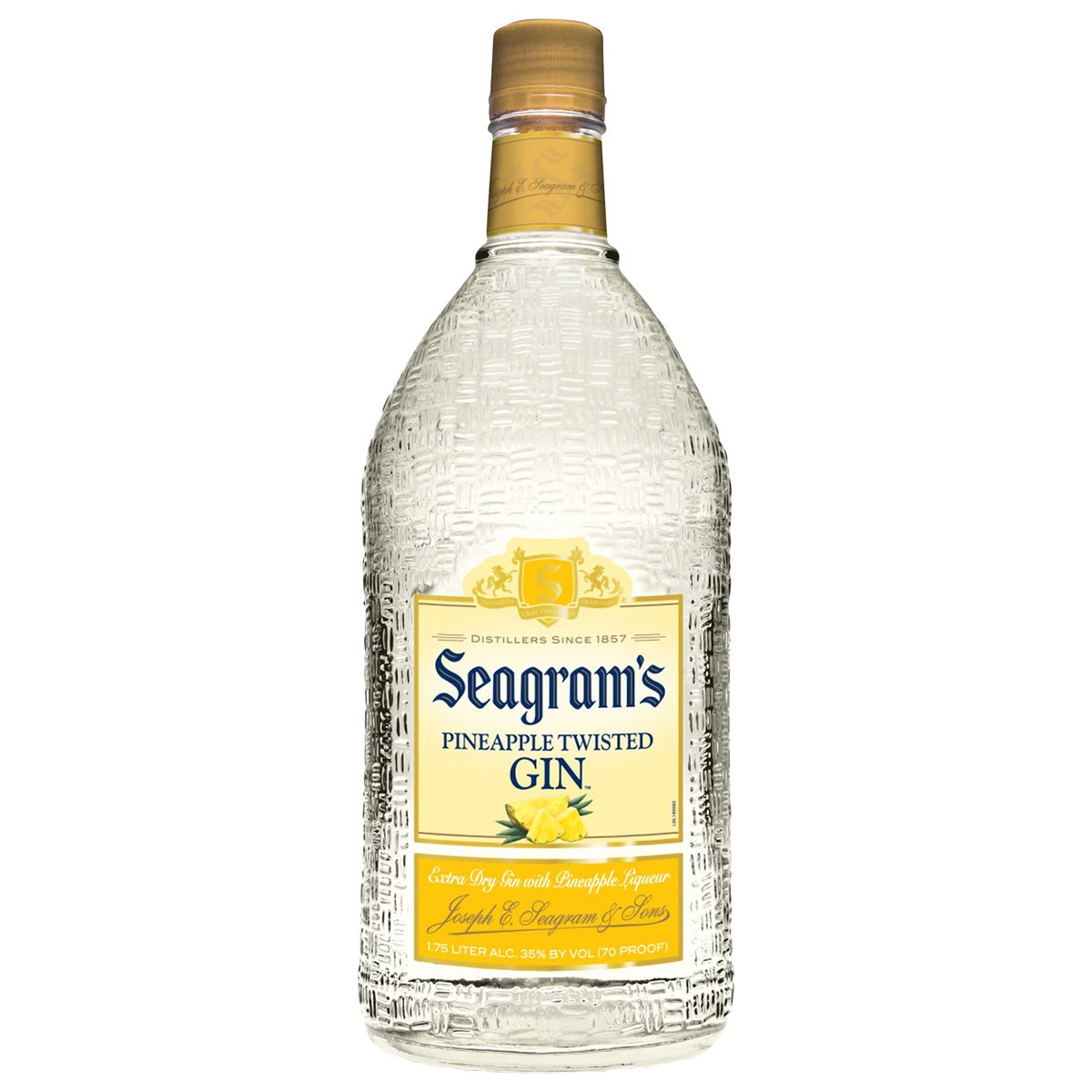 slide 1 of 8, Seagram's Twisted Pineapple Flavored Gin 1.75L, 70 Proof, 1.75 liter