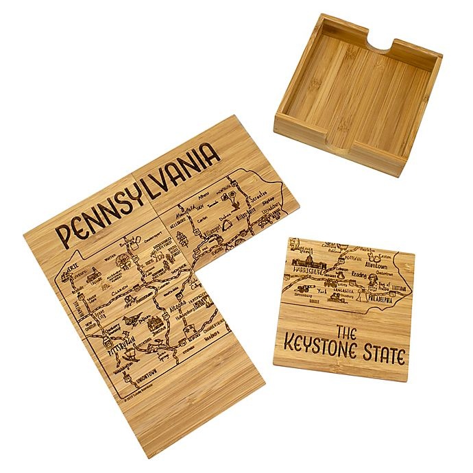 slide 1 of 1, Totally Bamboo Pennsylvania Puzzle Coaster Set, 5 ct