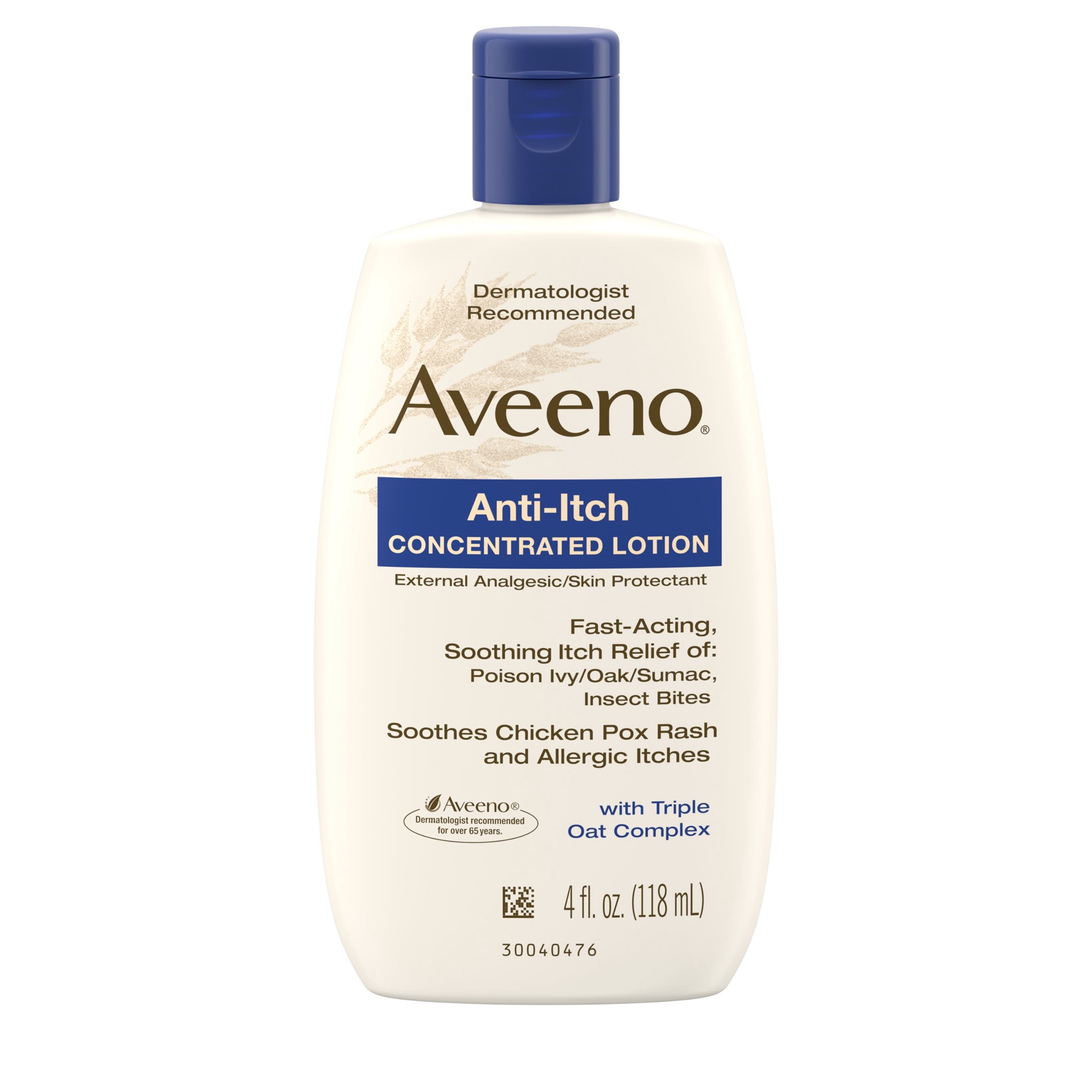 slide 1 of 5, Aveeno Anti-Itch Concentrated Lotion with Calamine and Triple Oat Complex, Skin Protectant for Fast-Acting Itch Relief from Poison Ivy, Insect Bites, Chicken Pox, and Allergic Itches, 4 fl. oz, 