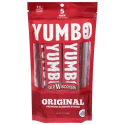 Old Wisconsin Yumbo Premium Original Sausage Sticks, 5 x 2 oz Sticks