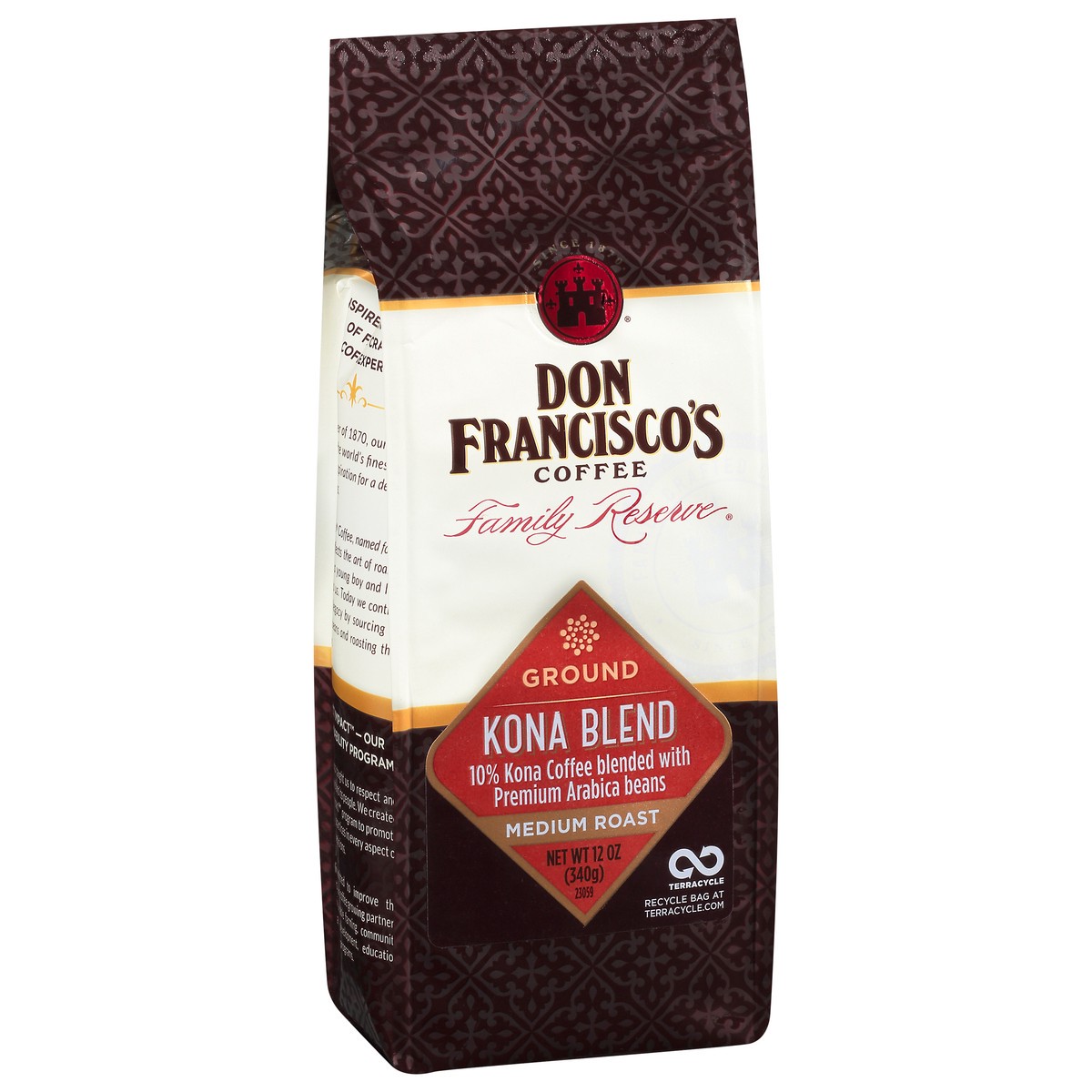 slide 2 of 9, Don Francisco's Kona Blend Ground Coffee (12 oz Bag), 12 oz