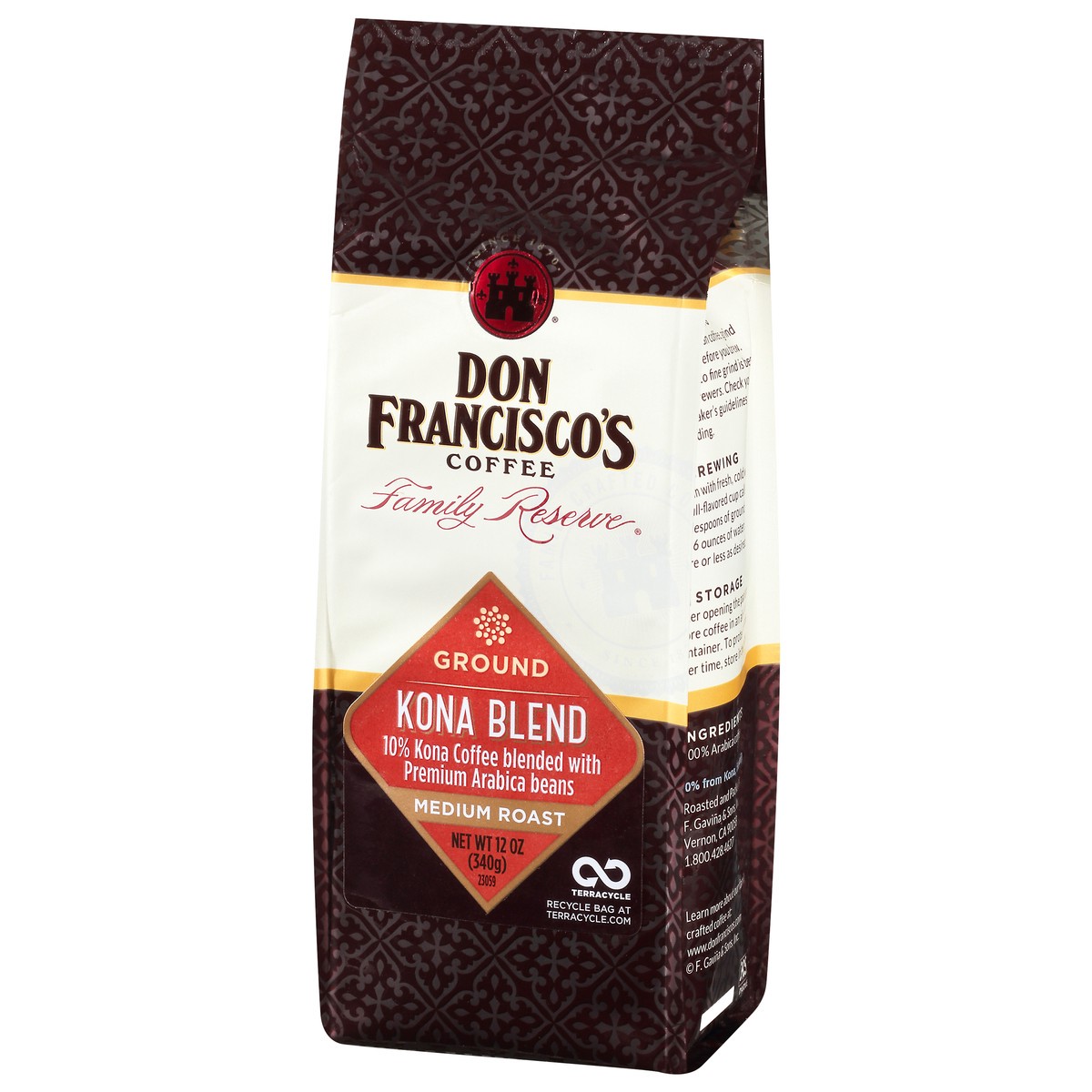 slide 7 of 9, Don Francisco's Kona Blend Ground Coffee (12 oz Bag), 12 oz