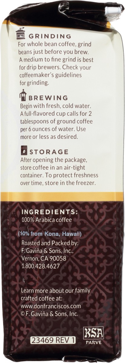 slide 4 of 9, Don Francisco's Kona Blend Ground Coffee (12 oz Bag), 12 oz