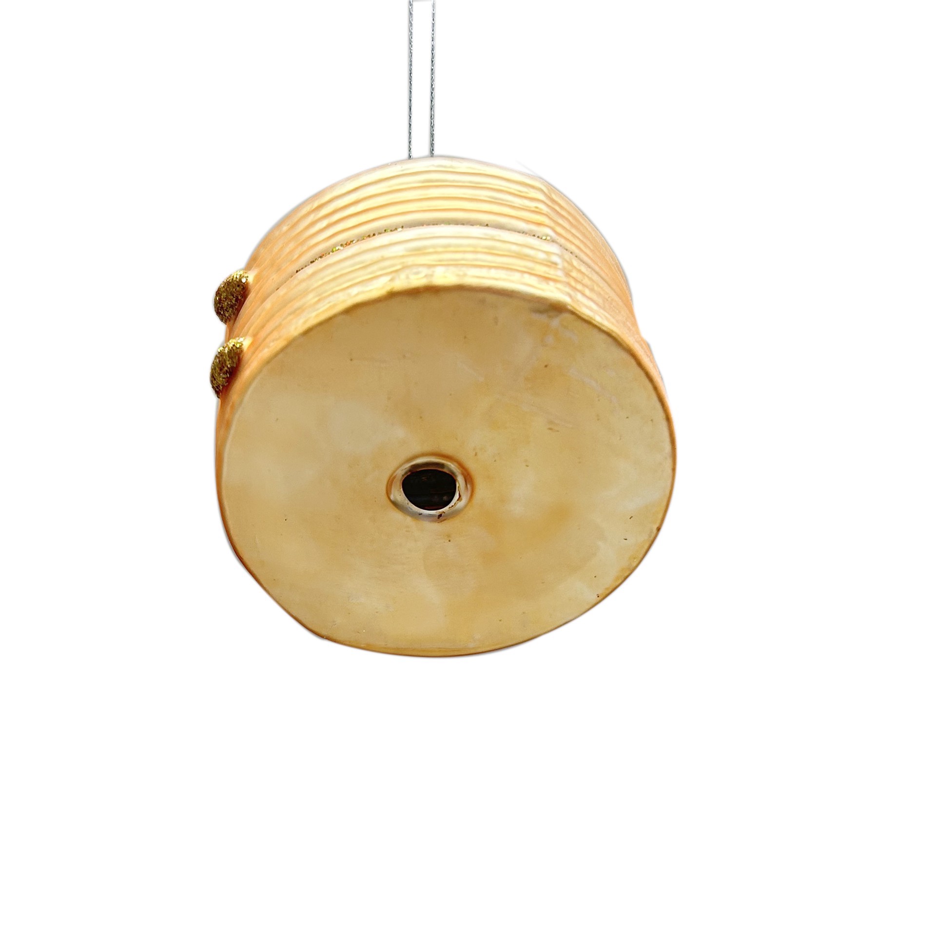 slide 3 of 3, 3.25" Gold & White Dim Sum Glass Ornament By Ashland, 3.25 in x 3.25 in x 2.5 in