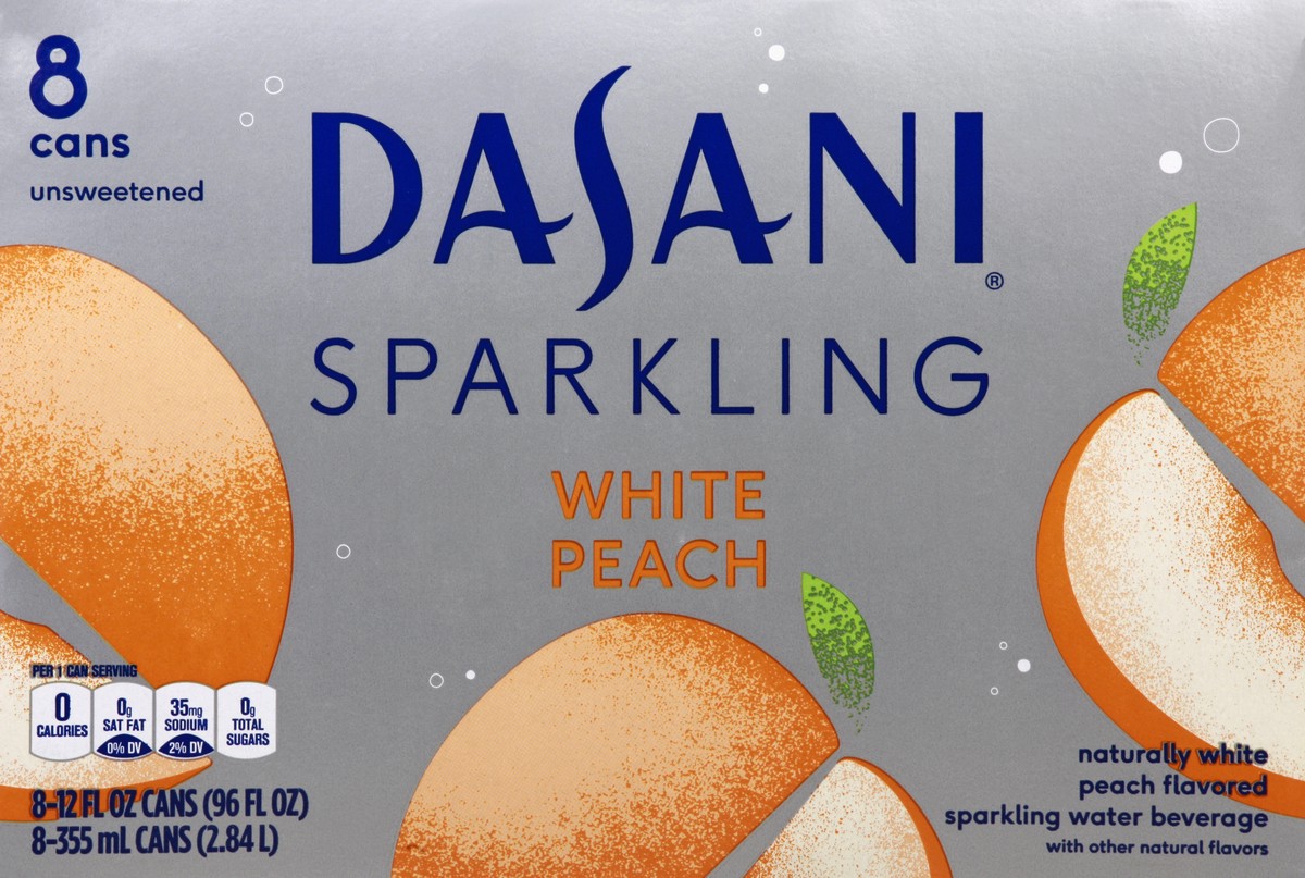 slide 6 of 6, Dasani Sparkling White Peach, 8 ct; 12 fl oz