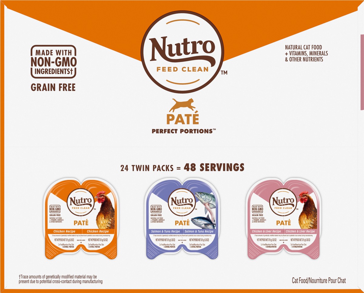 slide 10 of 15, Nutro Perfect Portions Pate Grain Free Assorted Cat Food 24 - 37.5 g Packs, 3.97 Oz