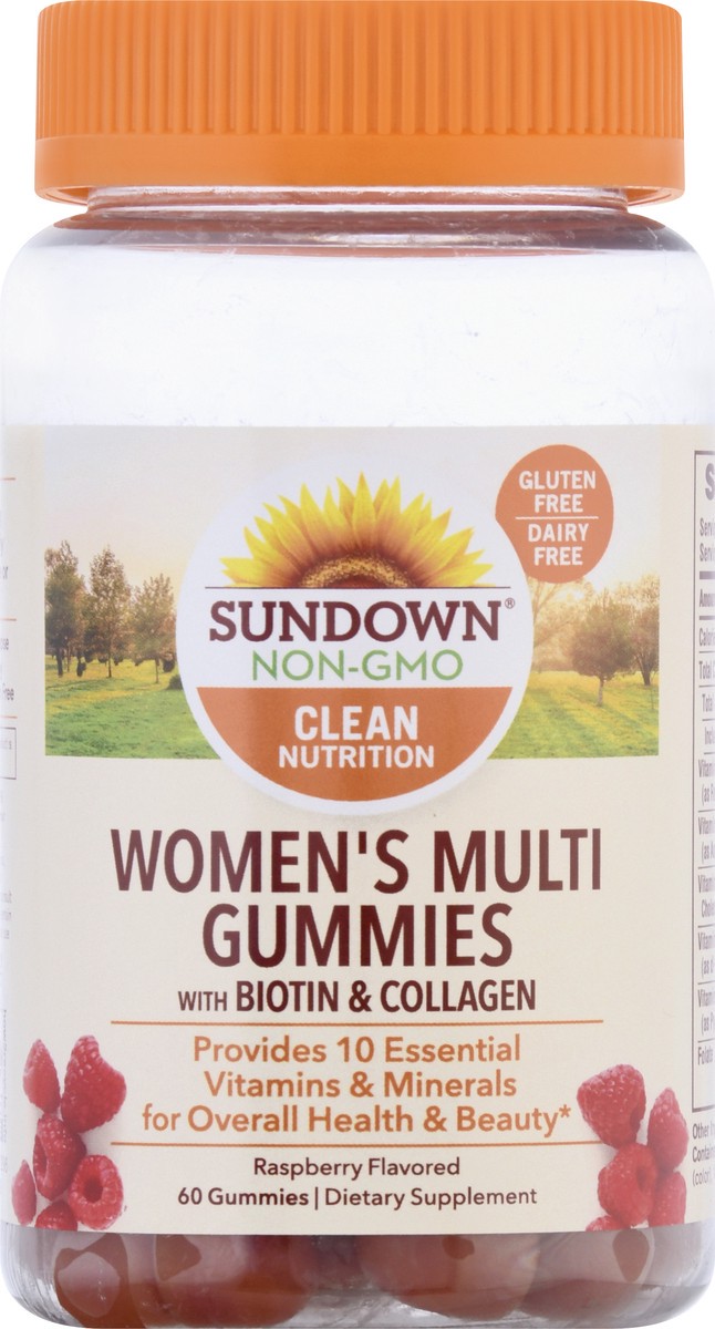 slide 6 of 9, Sundown Naturals Women's Multivitamin Raspberry Flavored Gummies With Biotin, 60 ct