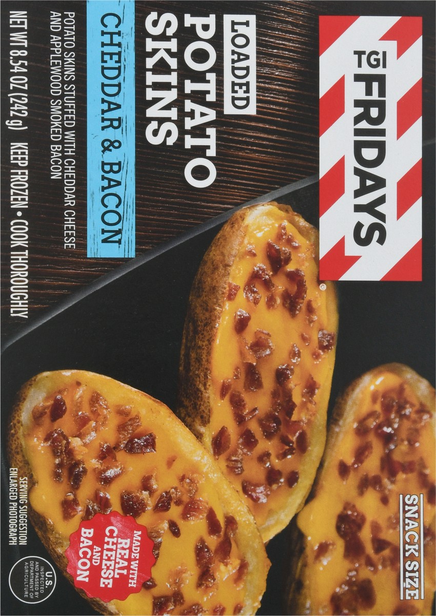 slide 4 of 11, TGI Fridays Loaded Cheddar & Bacon Potato Skins Frozen Snacks, 8.5 oz Box, 7.6 oz