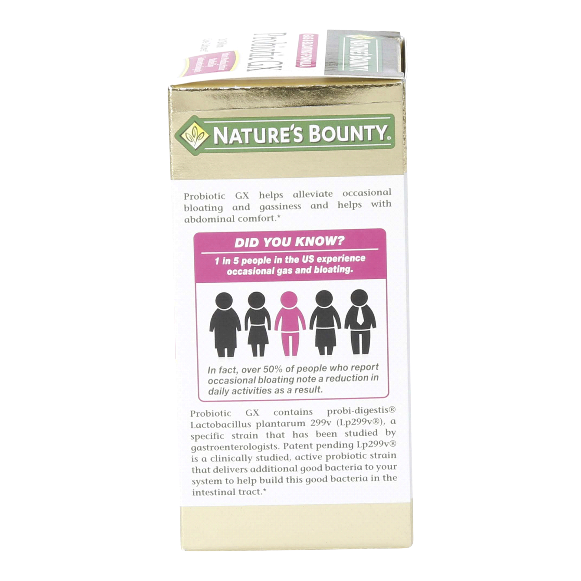 slide 10 of 13, Nature's Bounty Dietary Supplement, Probiotic GX, Gas & Bloating Formula, Digestive Health, Capsules, 25 Each, 25 ct