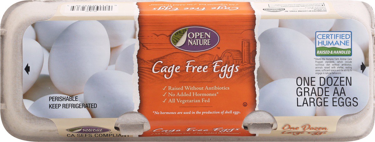 slide 4 of 9, Open Nature Eggs Cage Free Large White - 12 Count, 12 ct