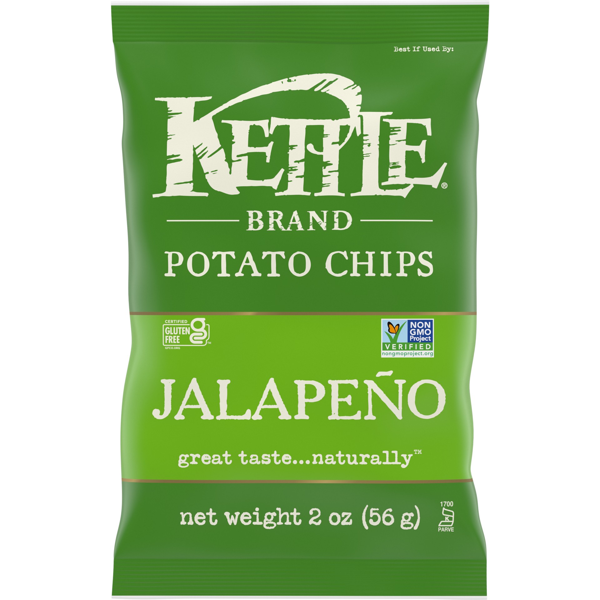 slide 1 of 5, Kettle Brand Potato Chips, Jalapeno Kettle Chips, Snack Bag, 2 Oz, 2 oz