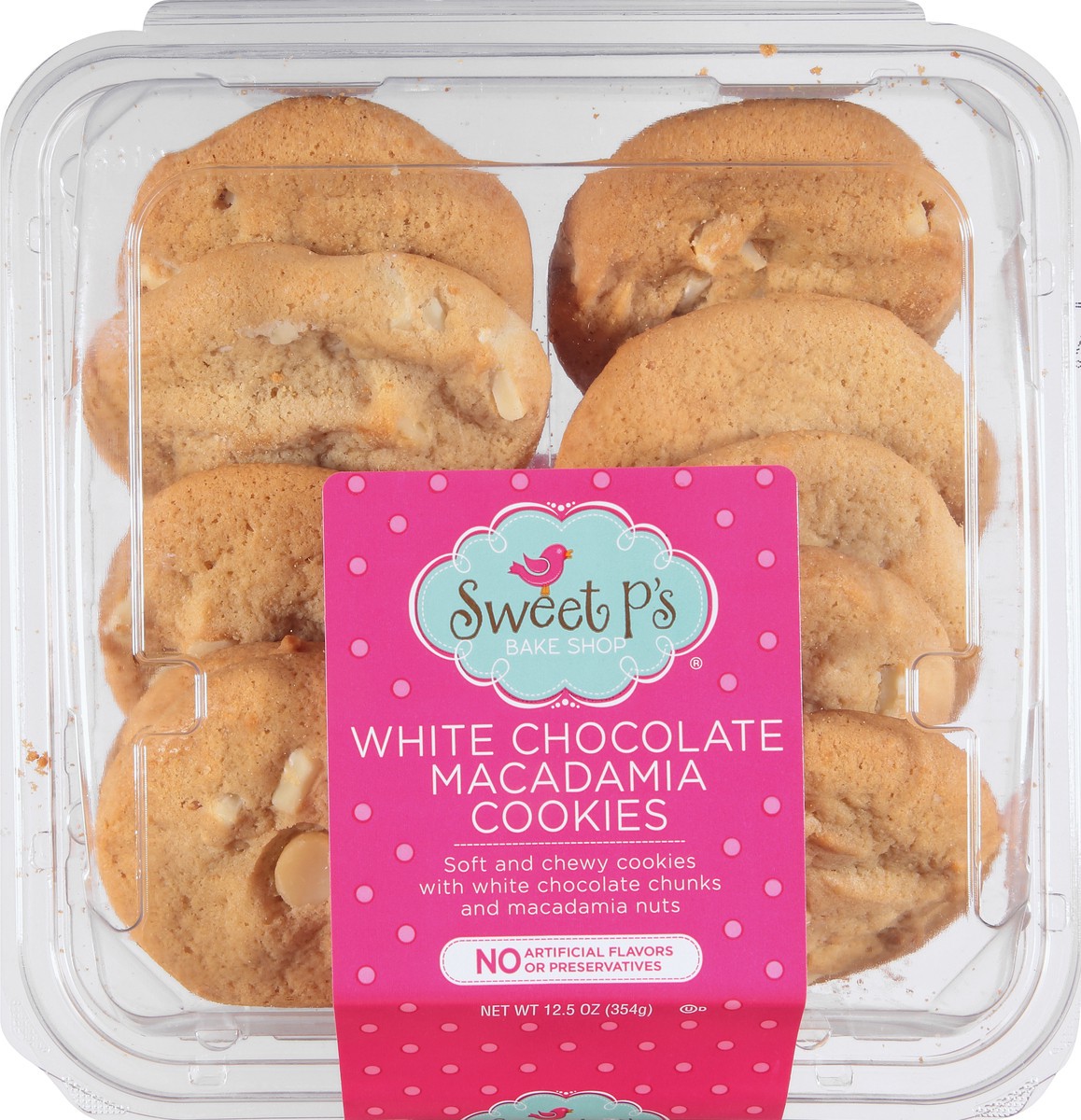 slide 1 of 10, Sweet P's Bake Shop White Chocolate Macadamia Cookies 12.5 oz,