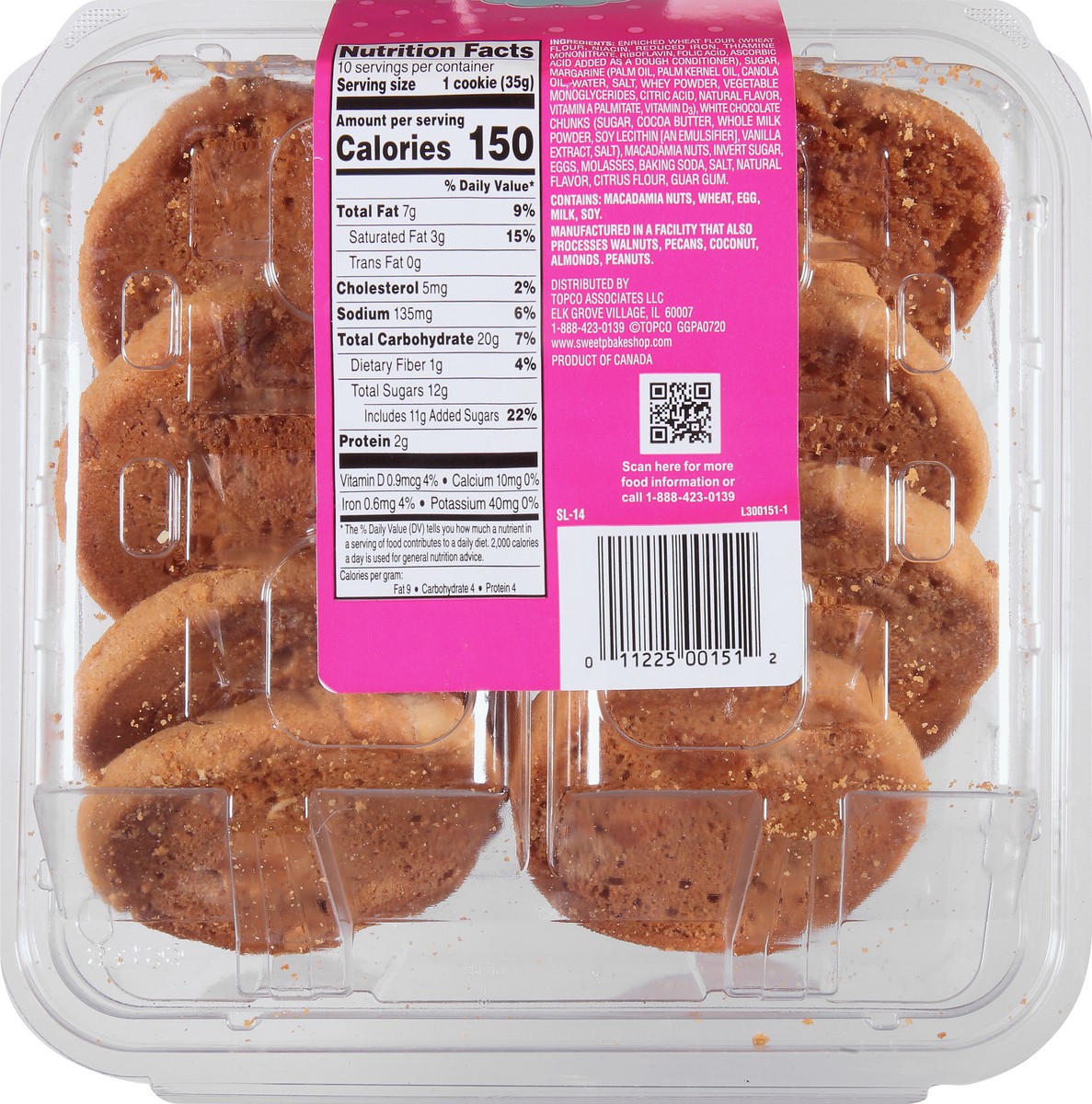 slide 6 of 10, Sweet P's Bake Shop White Chocolate Macadamia Cookies 12.5 oz,