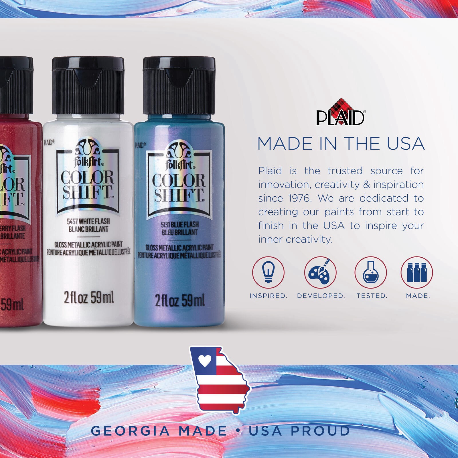 slide 8 of 8, Folkart Color Shift Blacklight Acrylic Paint, 2 fl oz