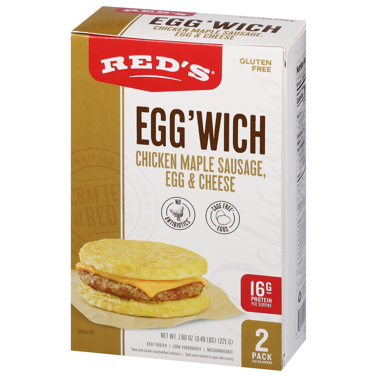 slide 5 of 16, Red's Chicken Maple Sausage Egg'Wich 2pk, 2 ct