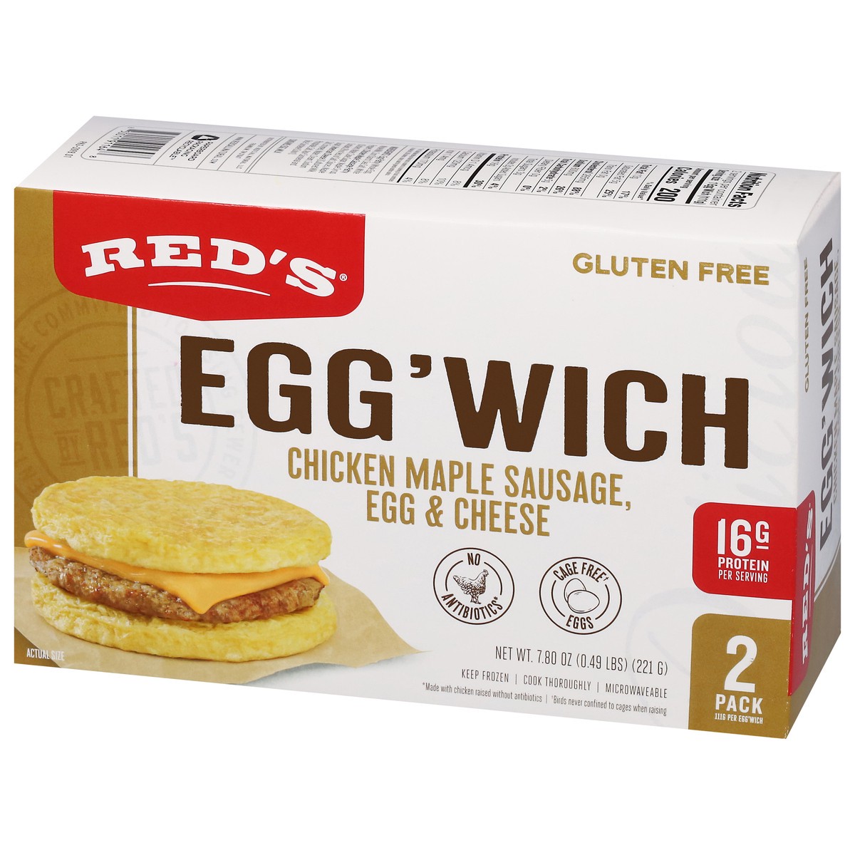 slide 11 of 16, Red's Chicken Maple Sausage Egg'Wich 2pk, 2 ct