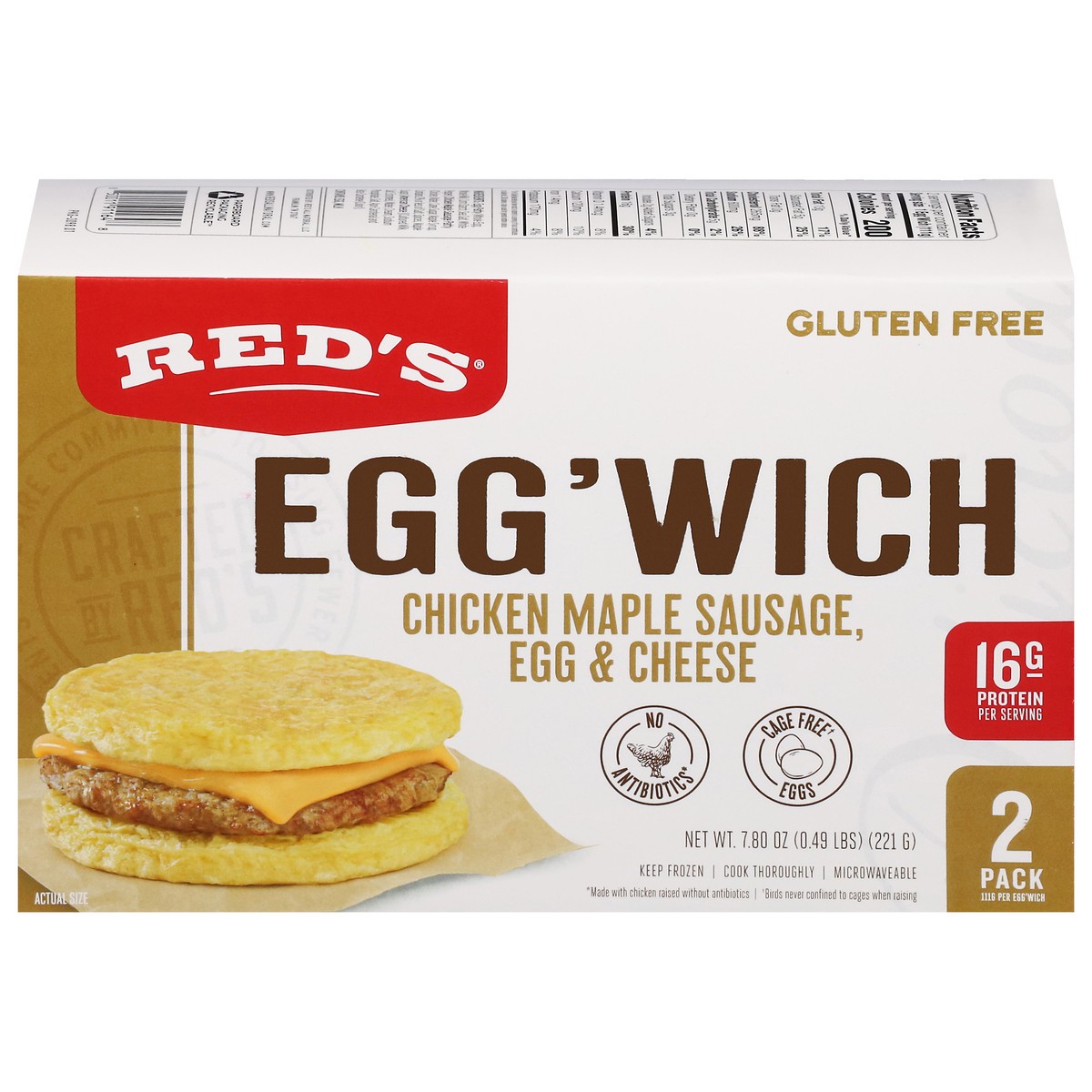 slide 9 of 16, Red's Chicken Maple Sausage Egg'Wich 2pk, 2 ct