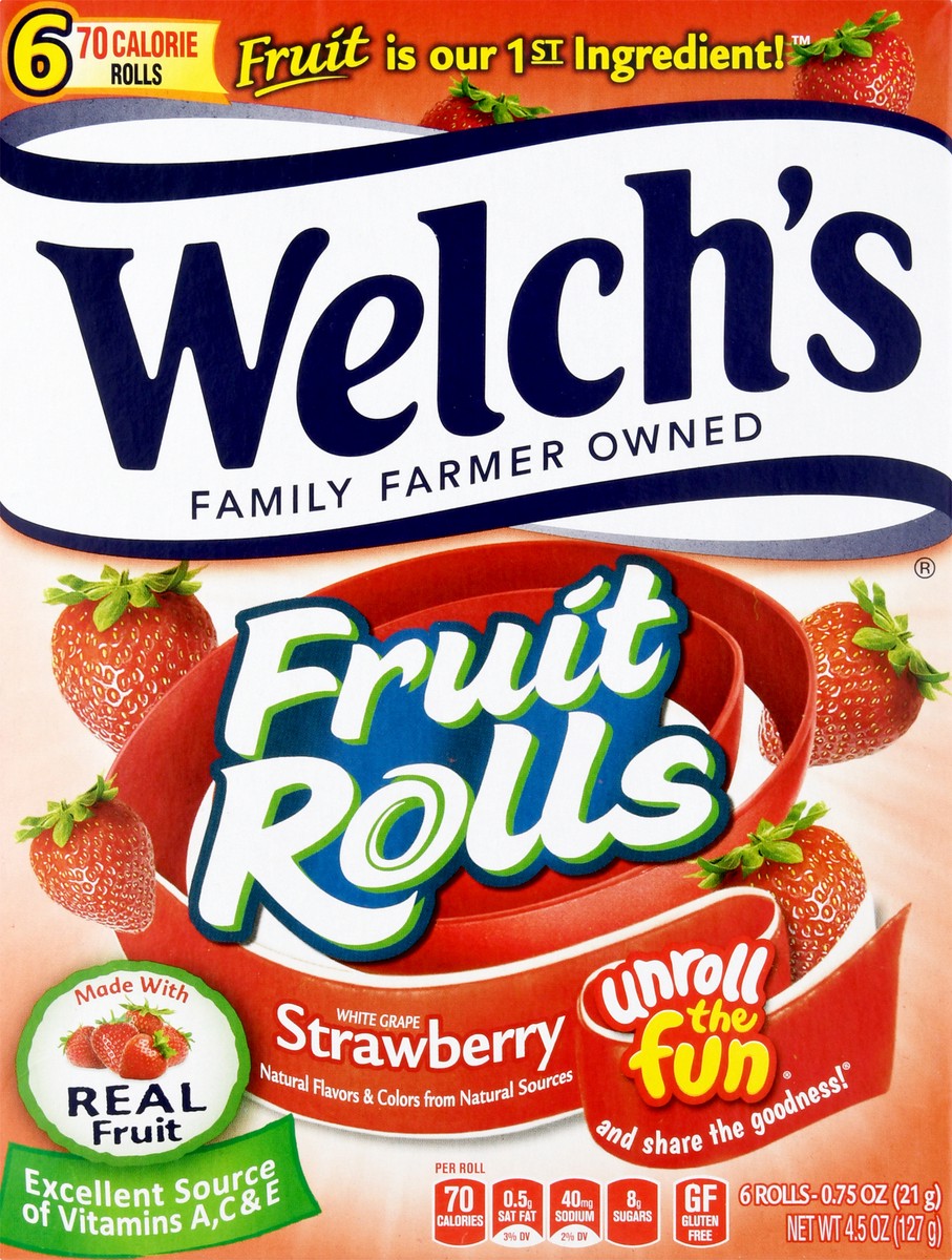 slide 5 of 13, Welch's Strawberry Fruit Rolls 6Ct, 0.75 oz