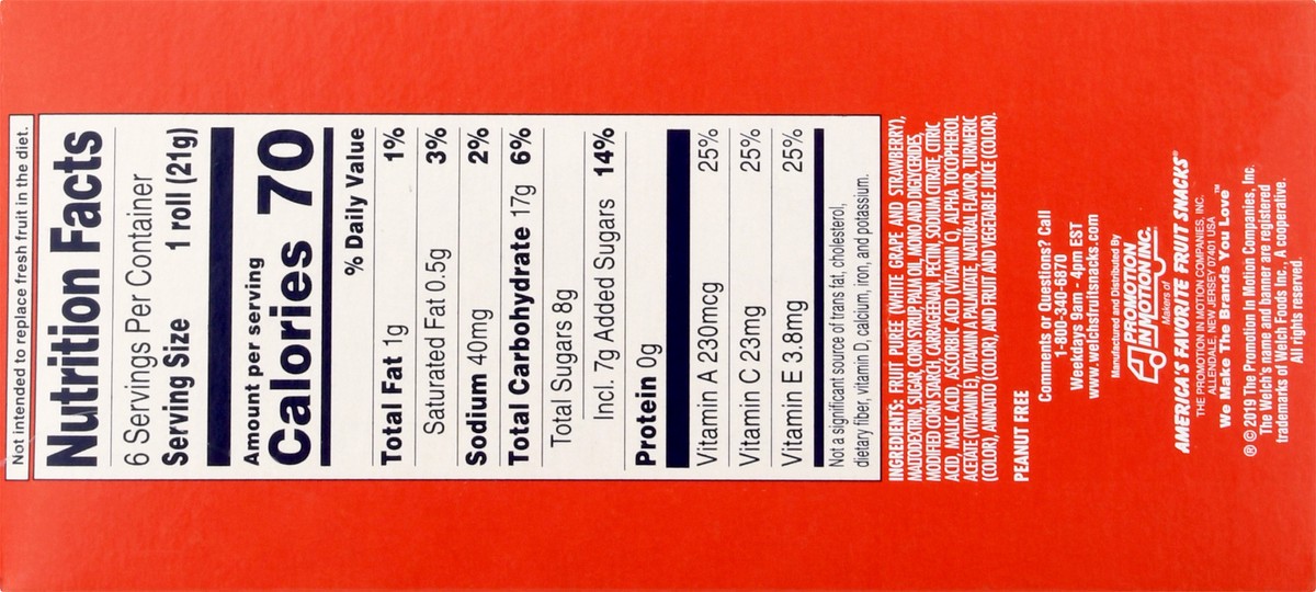 slide 3 of 13, Welch's Strawberry Fruit Rolls 6Ct, 0.75 oz