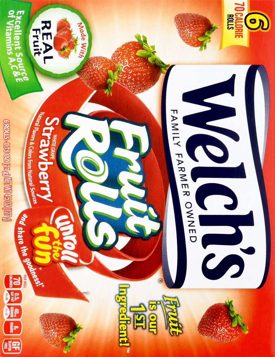 slide 9 of 13, Welch's Strawberry Fruit Rolls 6Ct, 0.75 oz