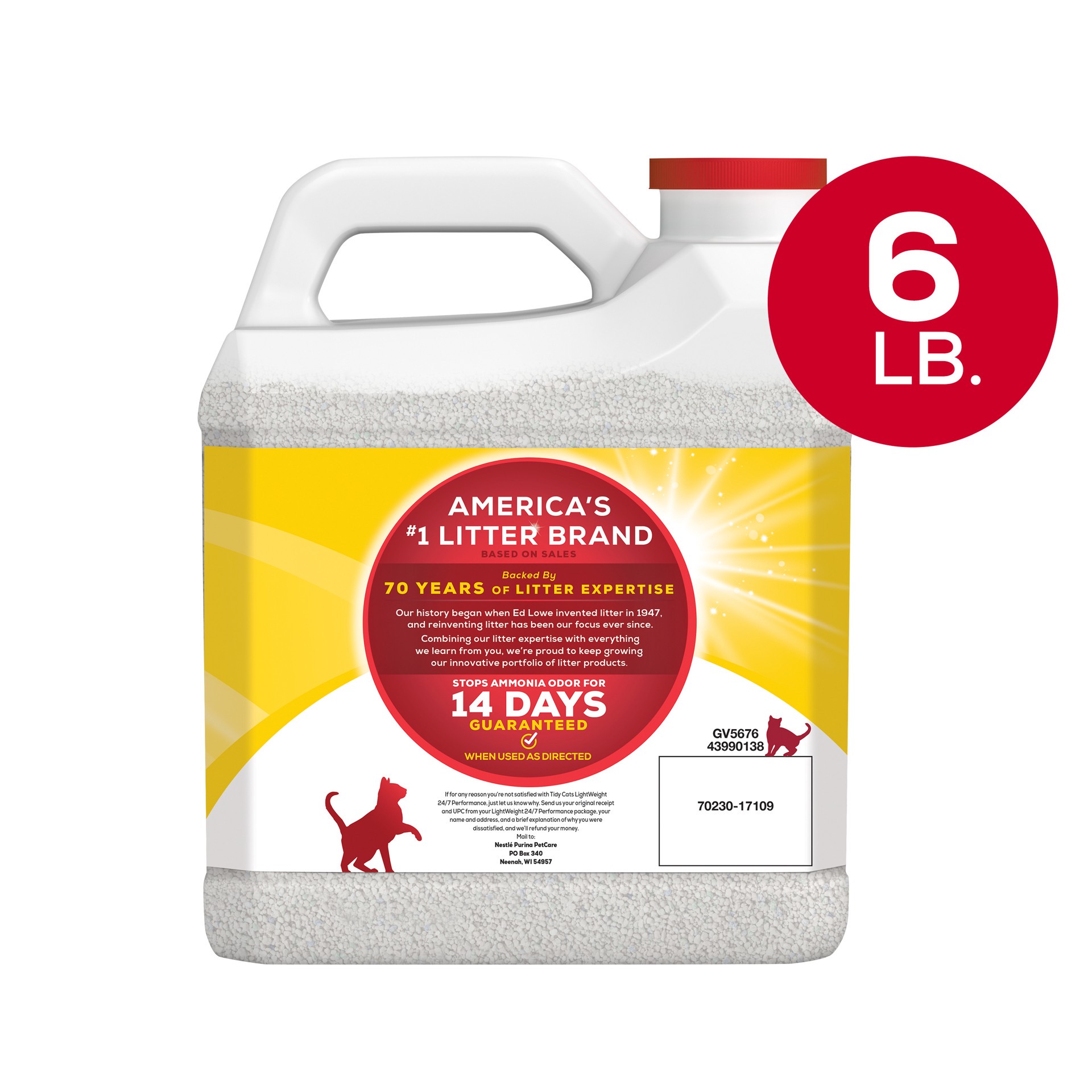 slide 3 of 8, Tidy Cats Purina Tidy Cats LightWeight, Low Dust, Clumping Cat Litter Odor Control 24/7 Performance Multi Cat Litter, 6 lb