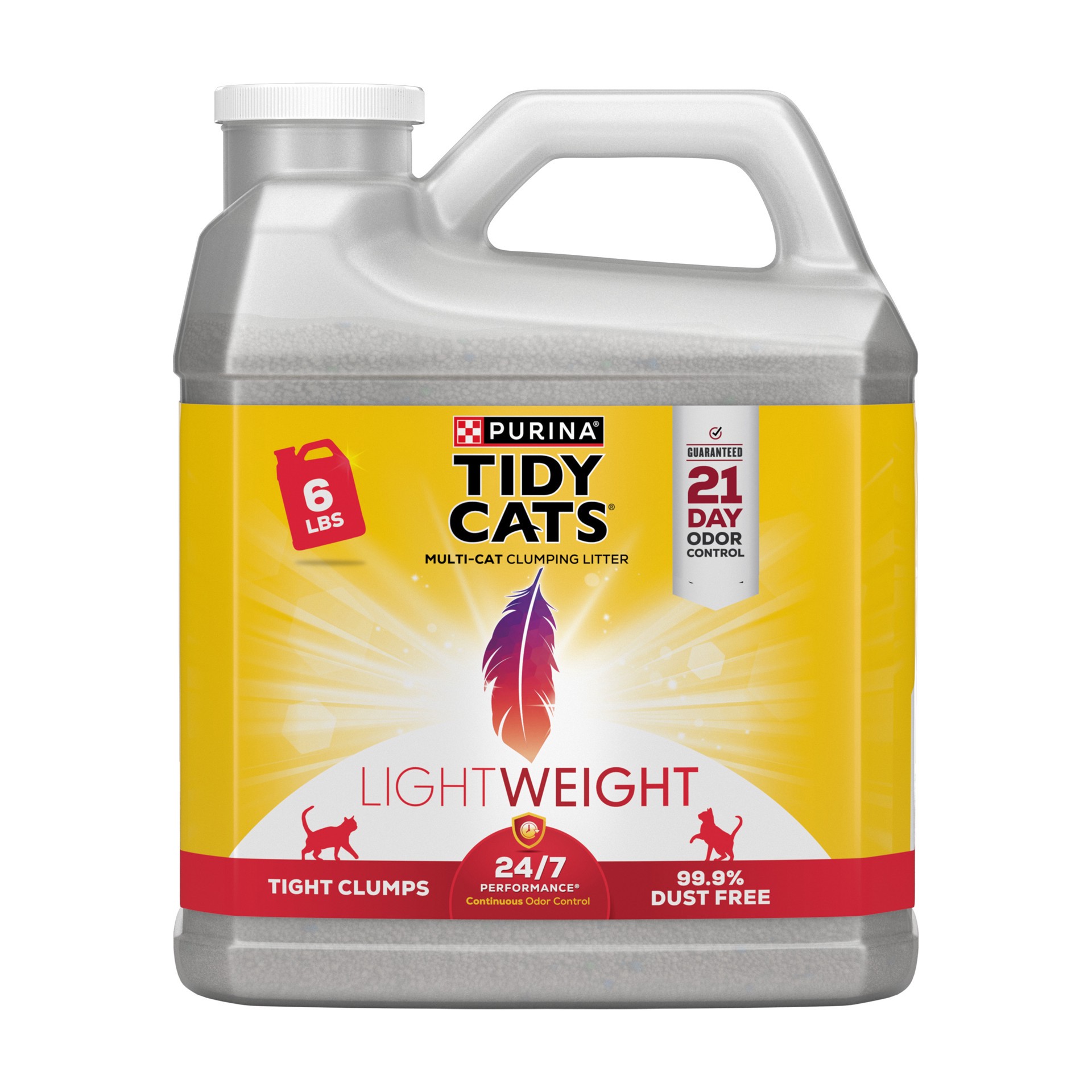 slide 1 of 8, Tidy Cats Purina Tidy Cats LightWeight, Low Dust, Clumping Cat Litter Odor Control 24/7 Performance Multi Cat Litter, 6 lb