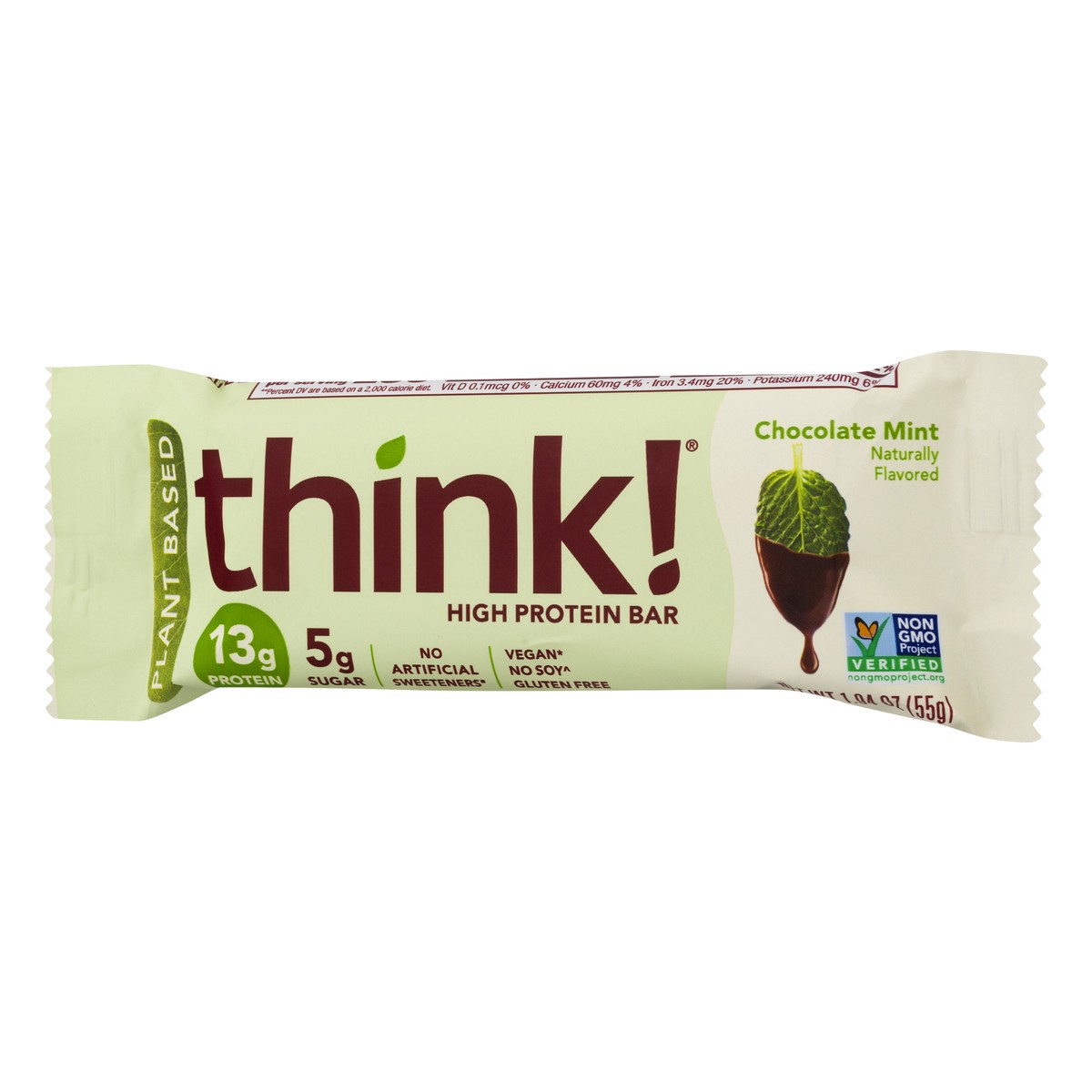 slide 7 of 10, thinkThin Plant Based High Protein Chocolate Mint Bar, 1.94 oz